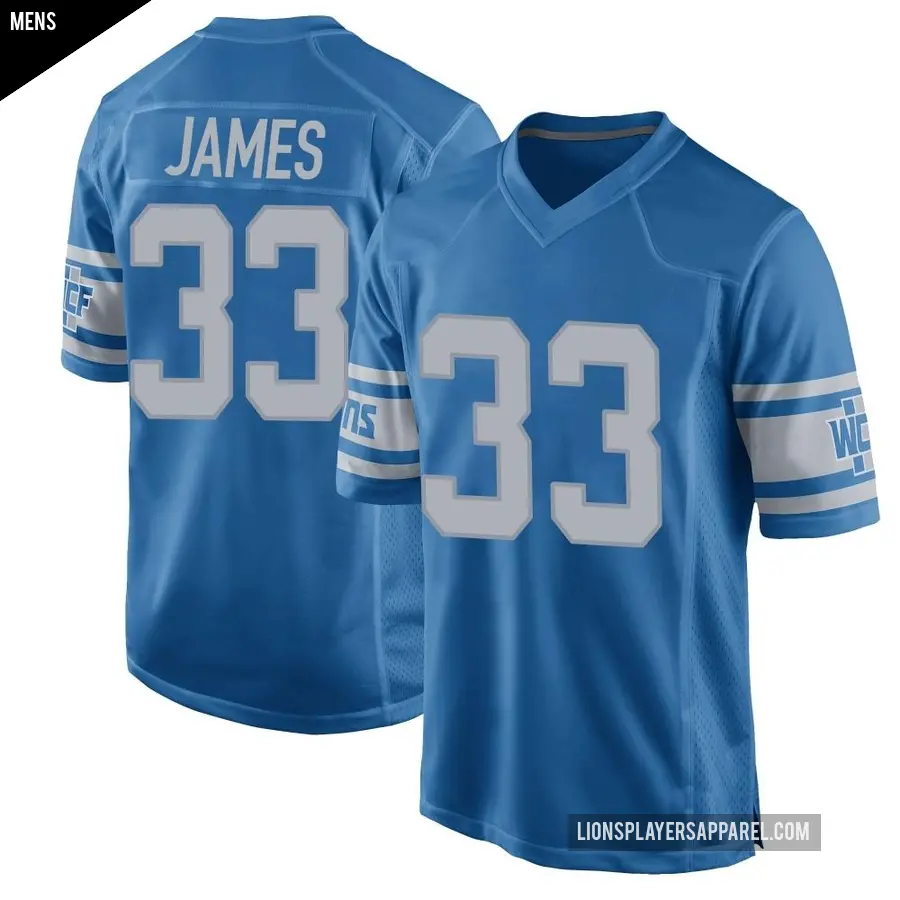 Men's Detroit Lions ＃33 Craig James Blue Game Throwback Vapor Untouchable Jersey