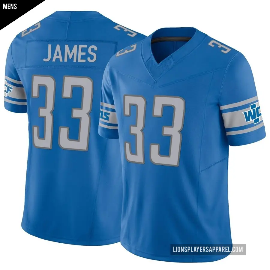 Men's Detroit Lions ＃33 Craig James Blue Limited Vapor F.U.S.E. Jersey