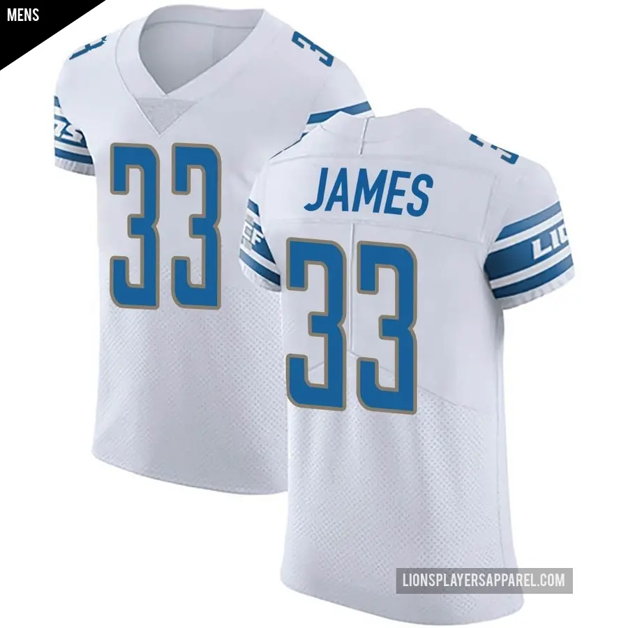 Men's Detroit Lions ＃33 Craig James White Elite Vapor Untouchable Jersey