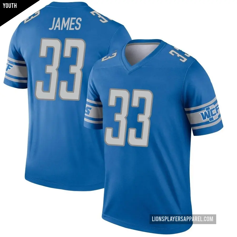 Youth Detroit Lions ＃33 Craig James Blue Legend Jersey